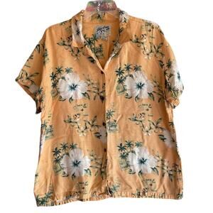 Big Dogs Hawaii Hawaiian Tropical Print Button Down Shirt Size Large